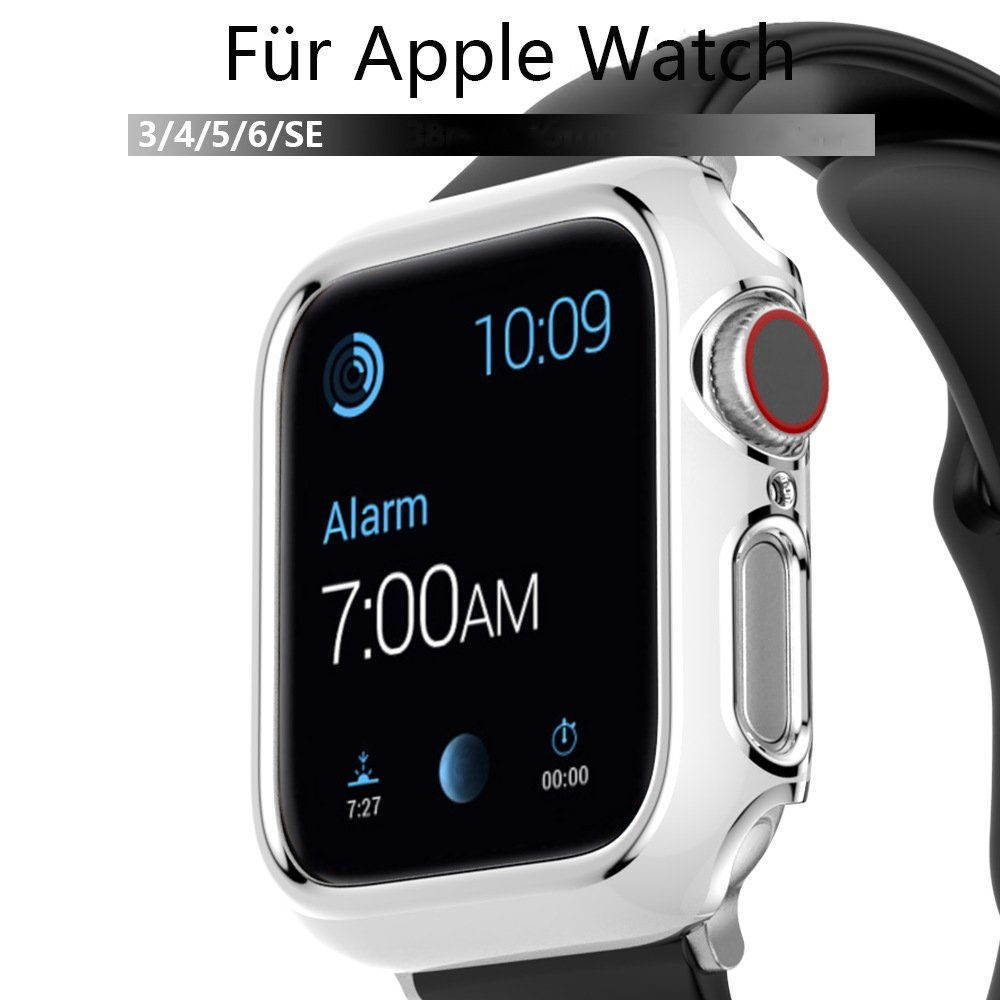 Uhrenetui Hülle Series Schwarz mit mit 7/6/SE/54321 GelldG Apple kompatibel Displayschutz Watch