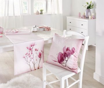 Home-trends24.de Tischläufer Tischläufer Tulpen Magnolie Tischdecke Tischdeko 40 x 140 Blumen