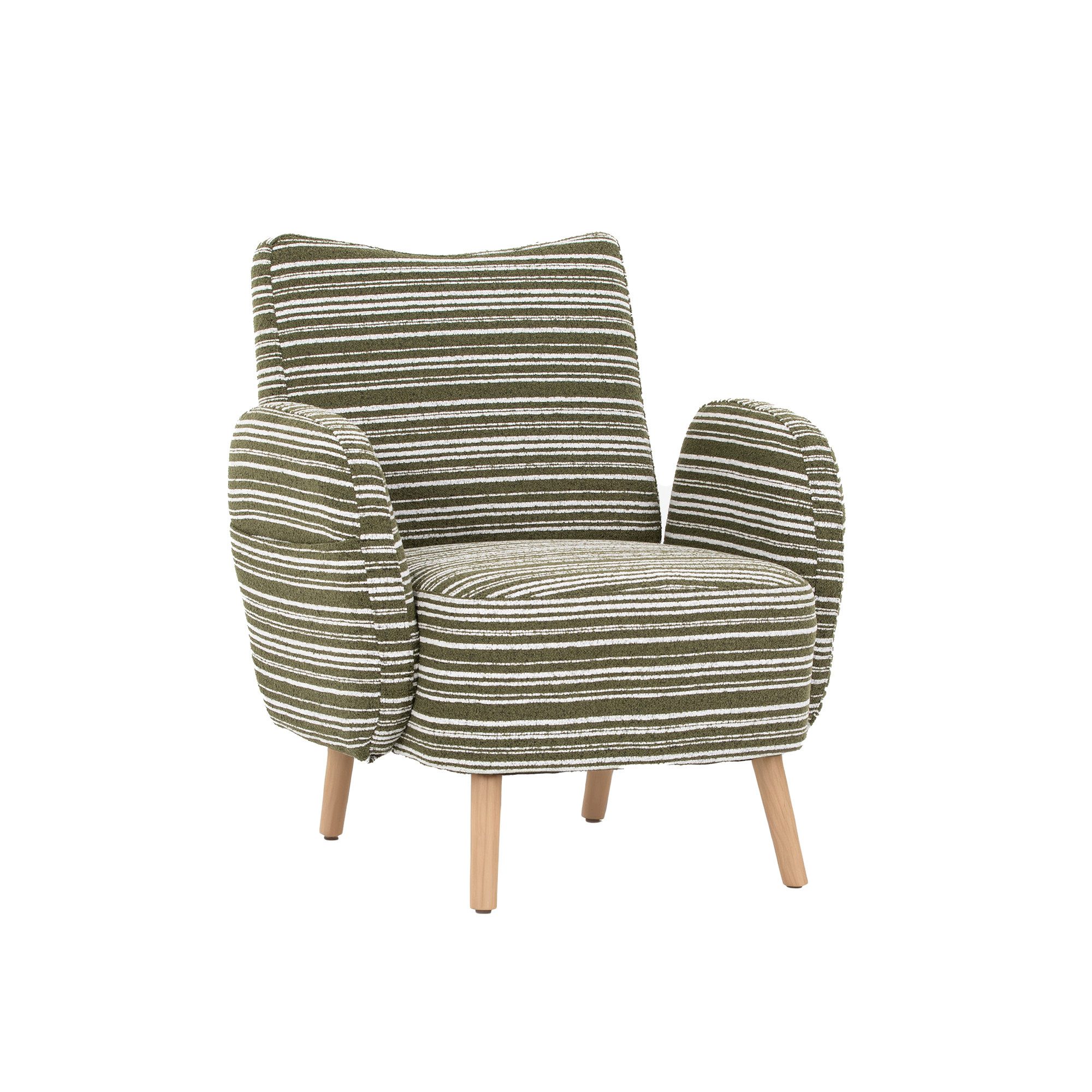 Odikalo XXL-Sessel Moderner Sessel bequemer Lesesessel (Sessel mit seitlicher Tasche, Stoff mit Kreismuster, Beine aus Massivholz, Wohnzimmer, Schlafzimmer, Büro)