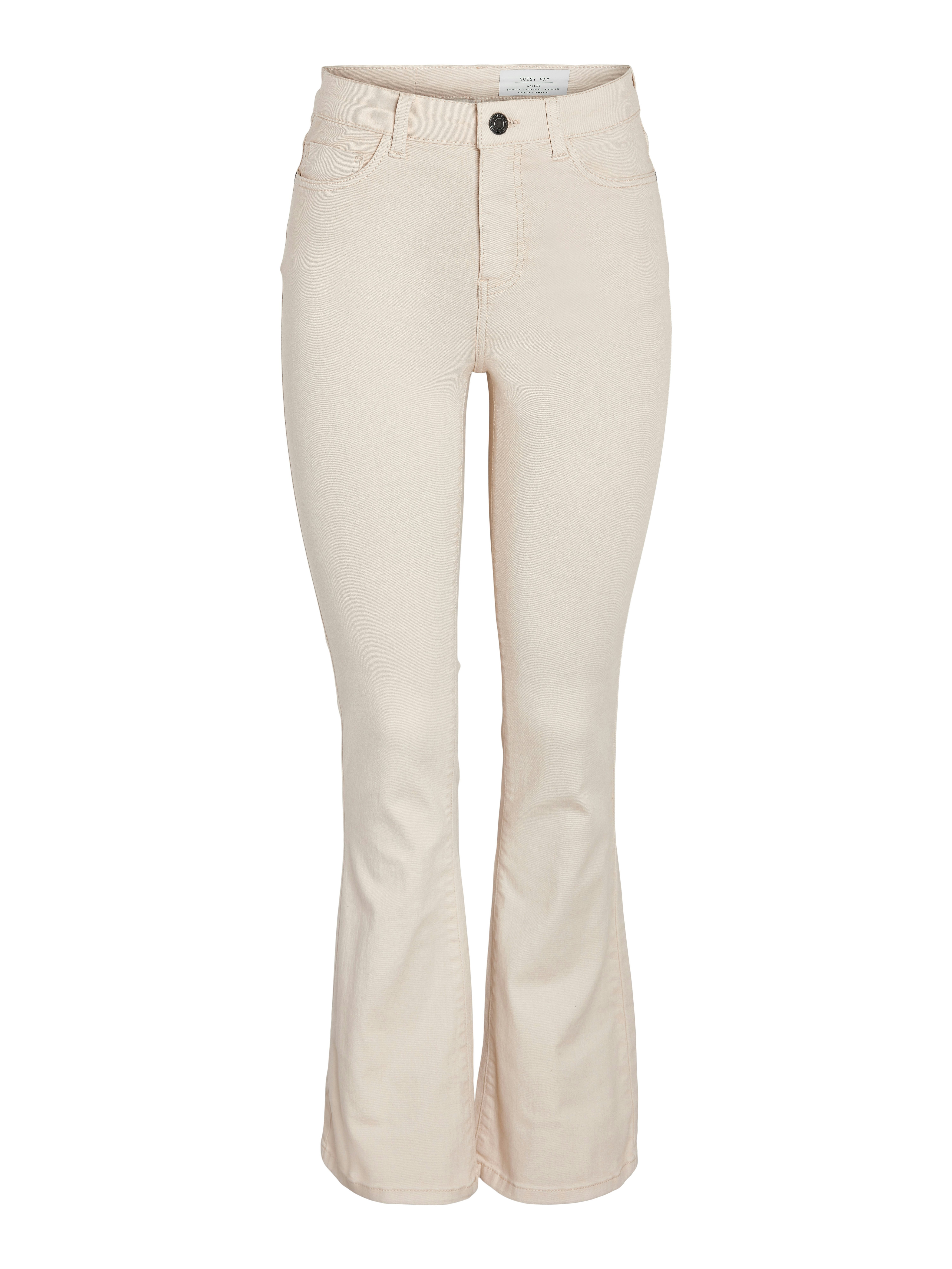 Bootcut-Jeans NMSALLIE HW FLARE JEANS OATMEAL NOOS