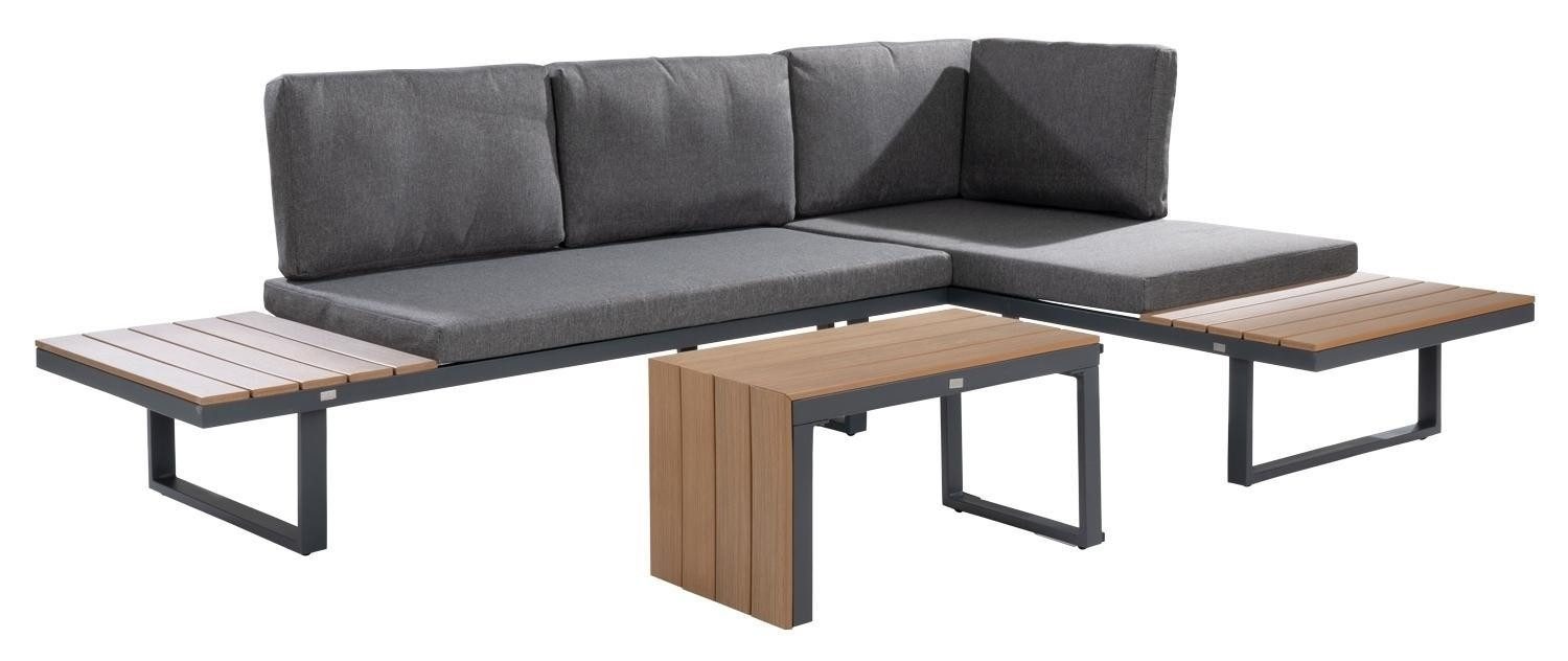 Outdoor Gartenlounge-Set RUNEI, mit Loungetisch, Aluminium, günstig online kaufen