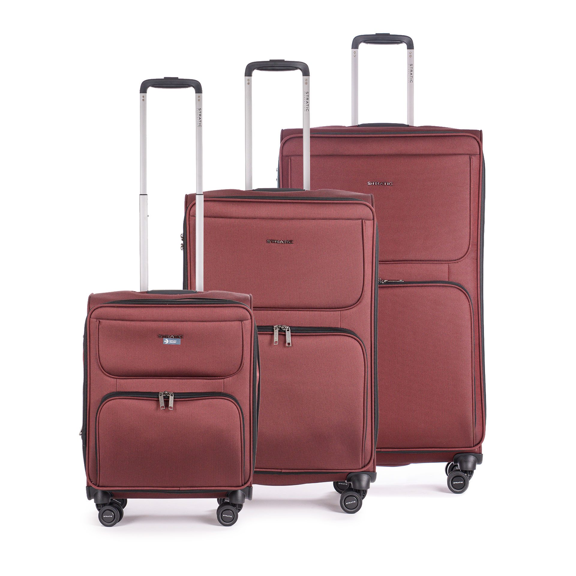 Stratic Kofferset Stratic Bendigo Light + - Koffer-Set 3-teilig (S, M, L) - Rotwein