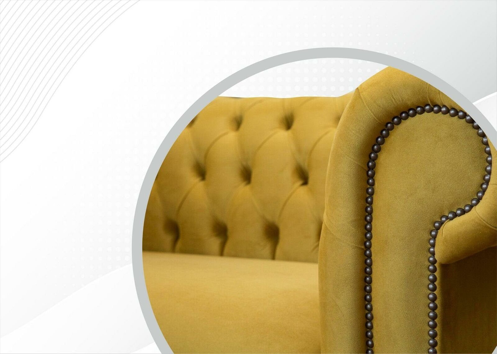 Sitzer Gelb 2 Neu Couchen JVmoebel Chesterfield Sofa Sofas Chesterfield-Sofa, Design Polster