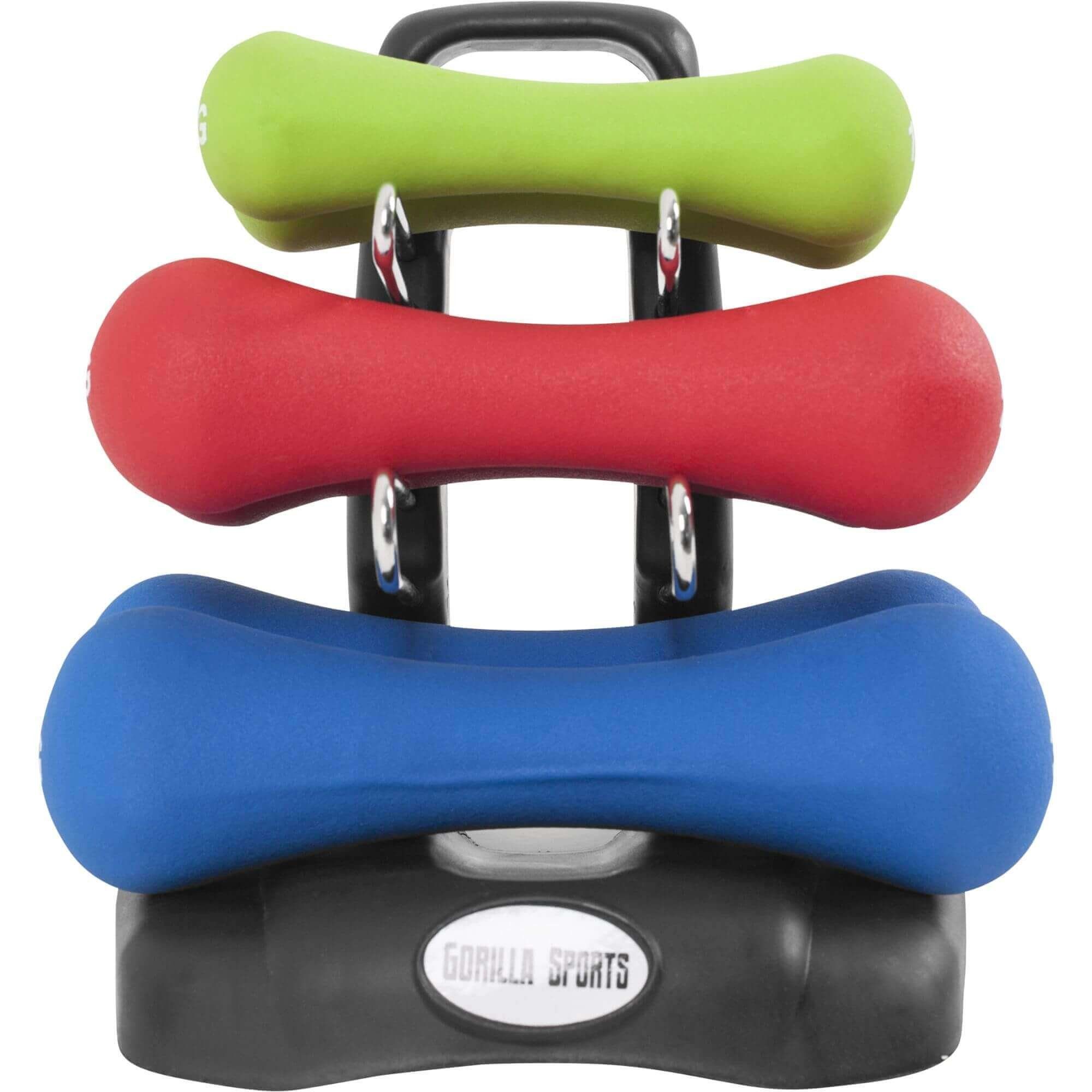 GORILLA SPORTS Yogamatte Gymnastikhantelset Neopren 12 kg (7-St)