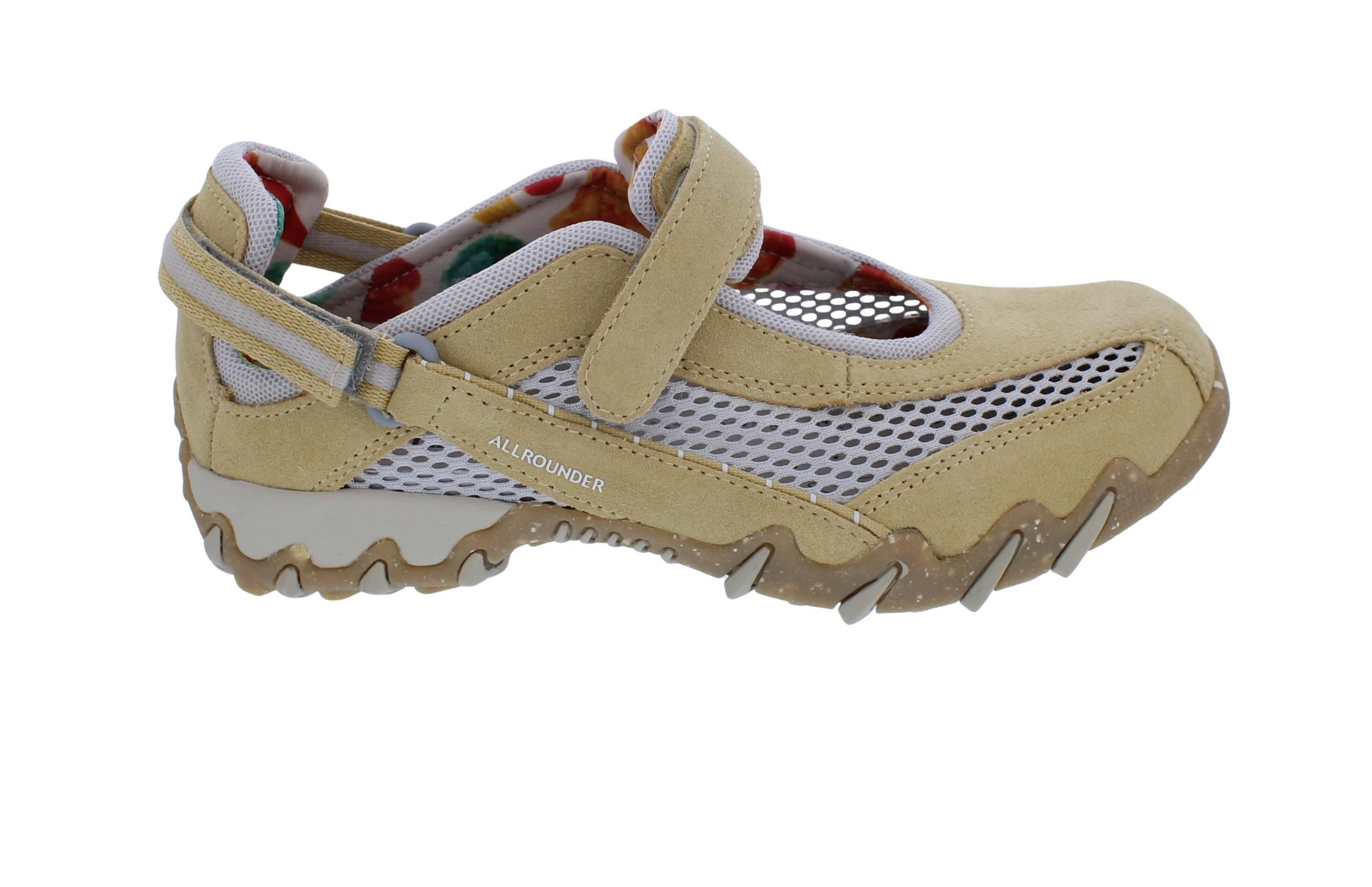 Allrounder Allrounder Sneaker Niro 47/06, Velourleder mit offenem Mesh, Hellbeige Klettschuh