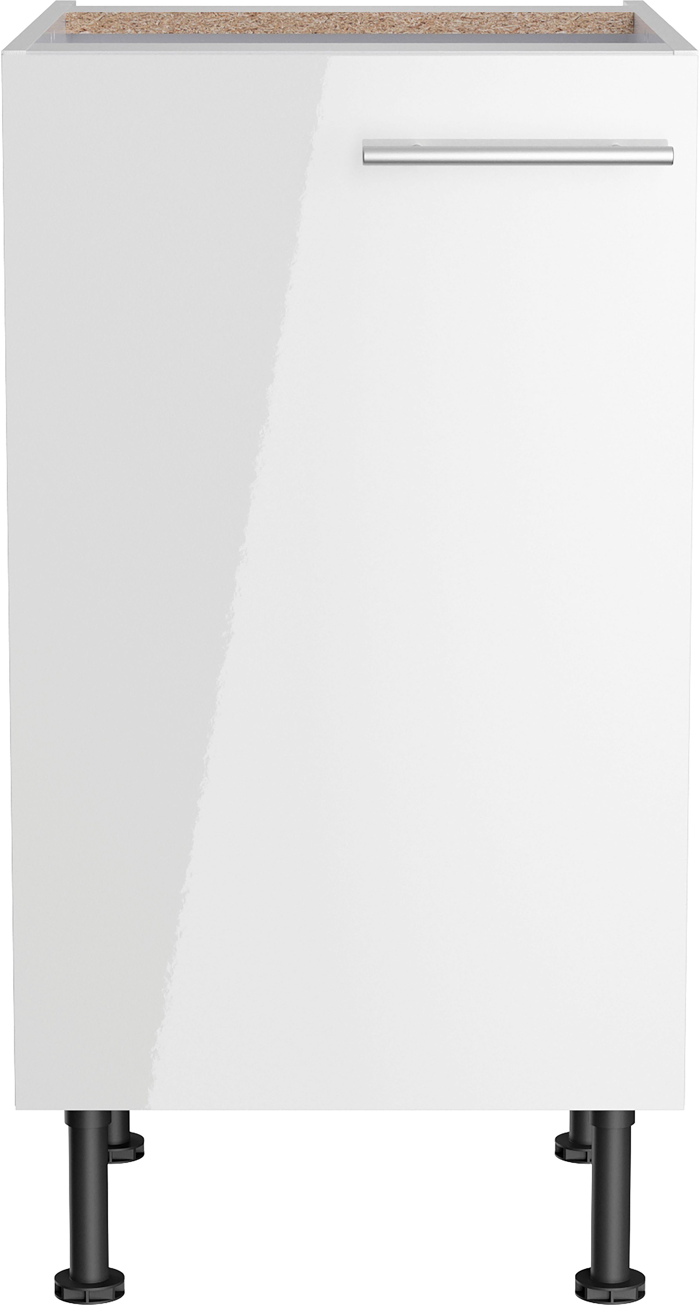 Breite 45 weiß Unterschrank OPTIFIT lackiert/weiß Klara cm