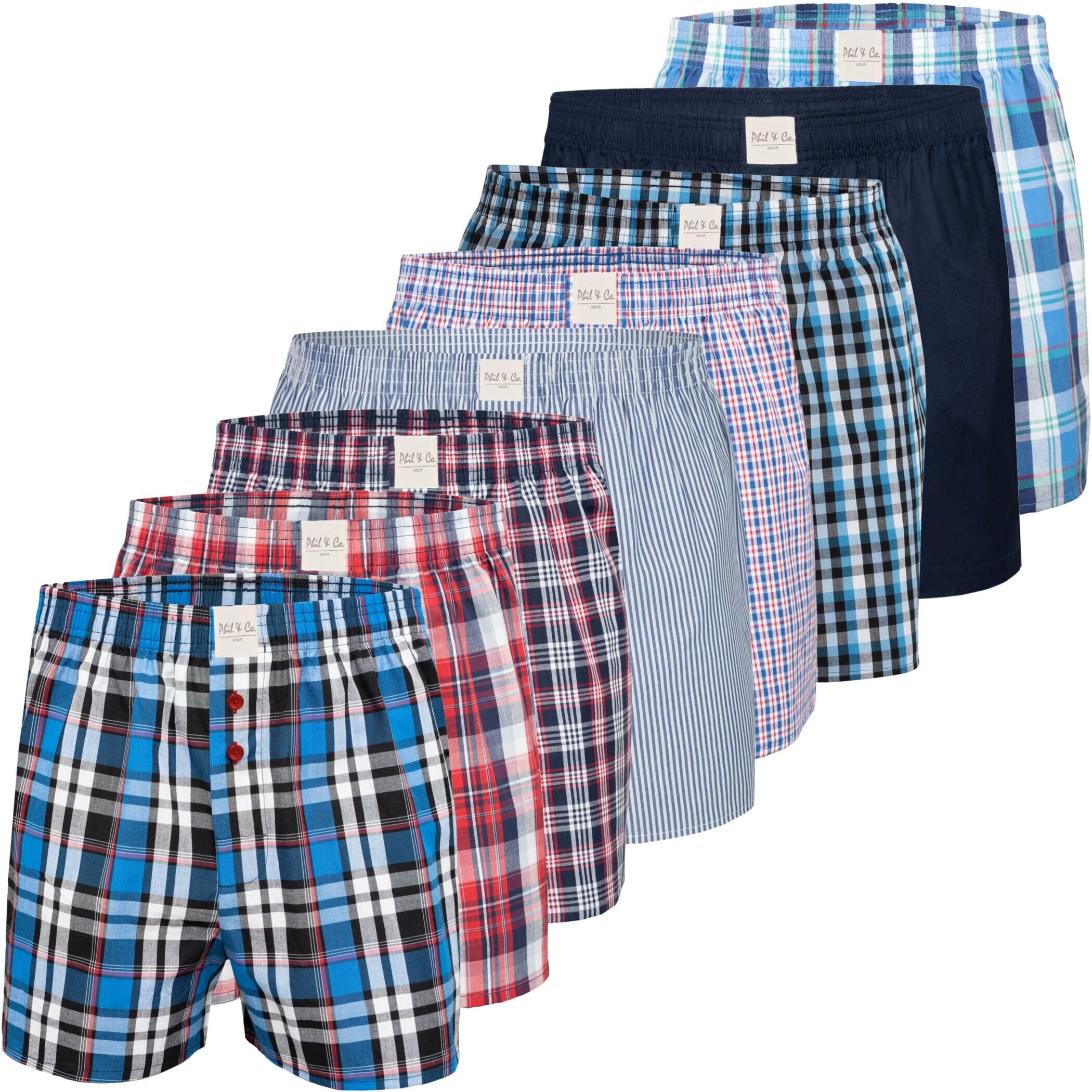 Phil & Co. Boxershorts 8 Phil & Co. Berlin Webboxer Herren american Boxer Boxershorts Shorts (1-St)