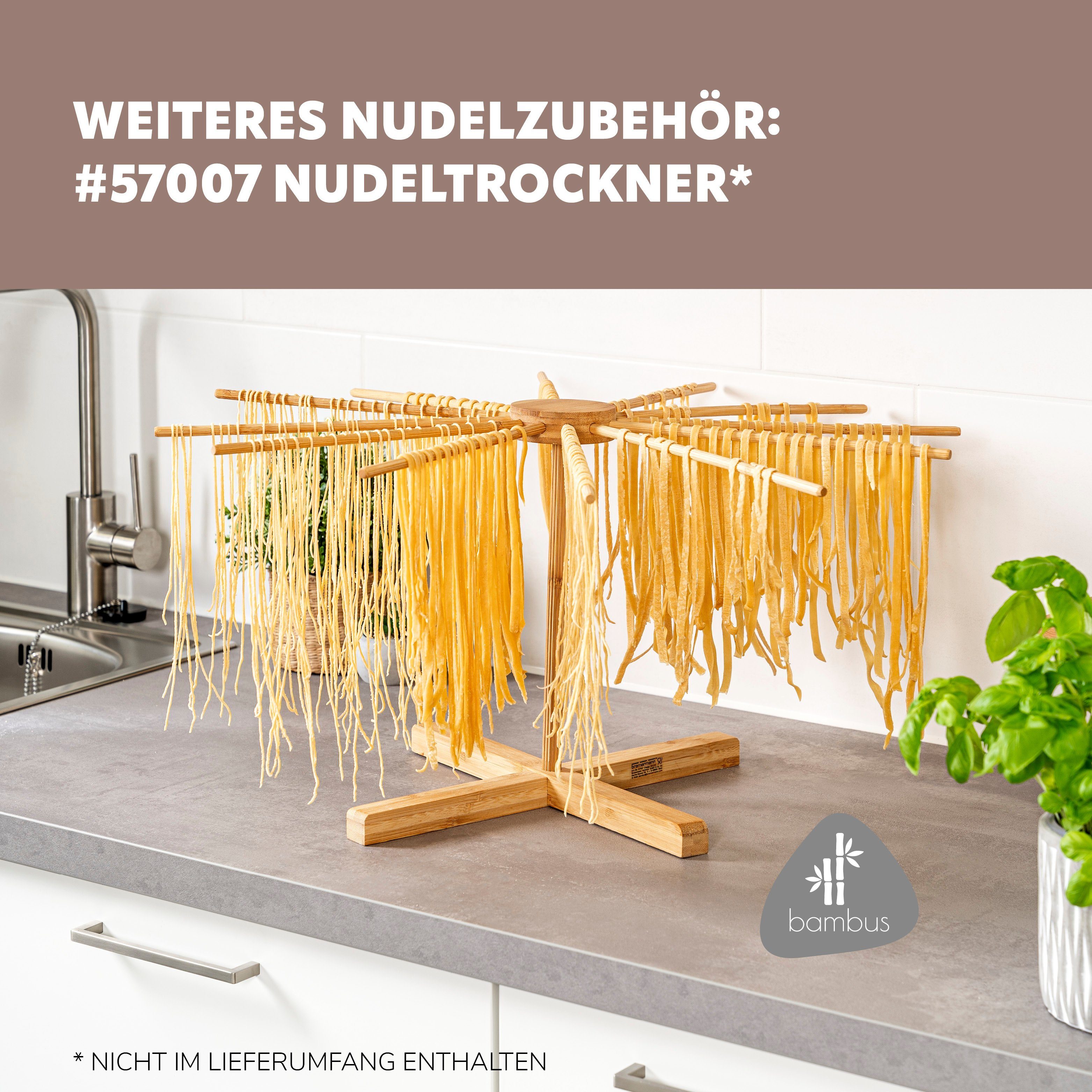 bremermann Nudelmaschine bremermann Spaghetti, Edelstahl/Metall rot Pasta, Nudelmaschine - Edelstahl für 7 Stufen