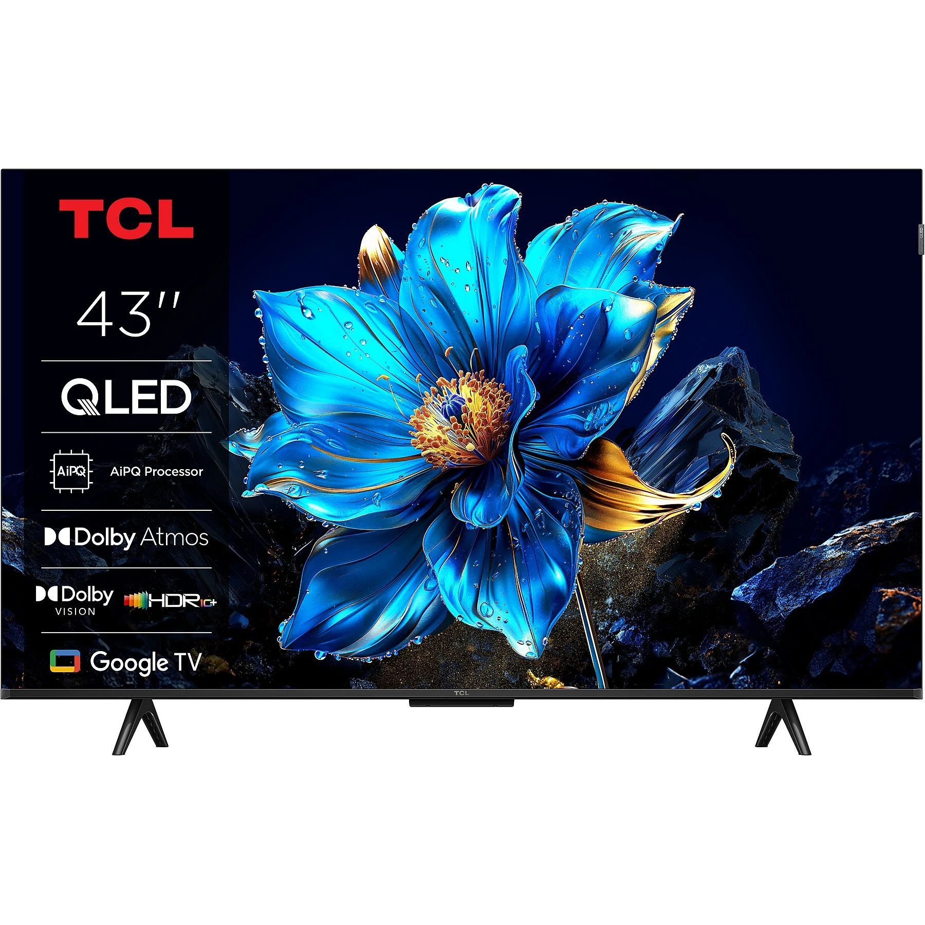 TCL 43P79K QLED-Fernseher (43.0 Zoll, 3.840 × 2.160 Pixel, Smart TV, Google TV, AiPQ-Bildprozessor, Game Mode)