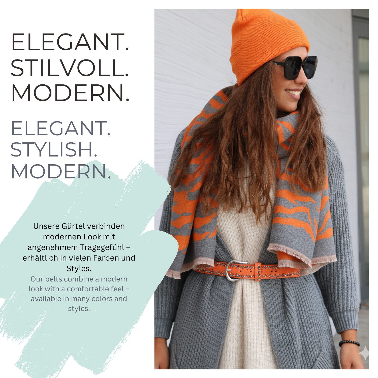 styleBREAKER Nietengürtel Gürtel mit kleinen Nieten (1-St) – Bild 3 von 5