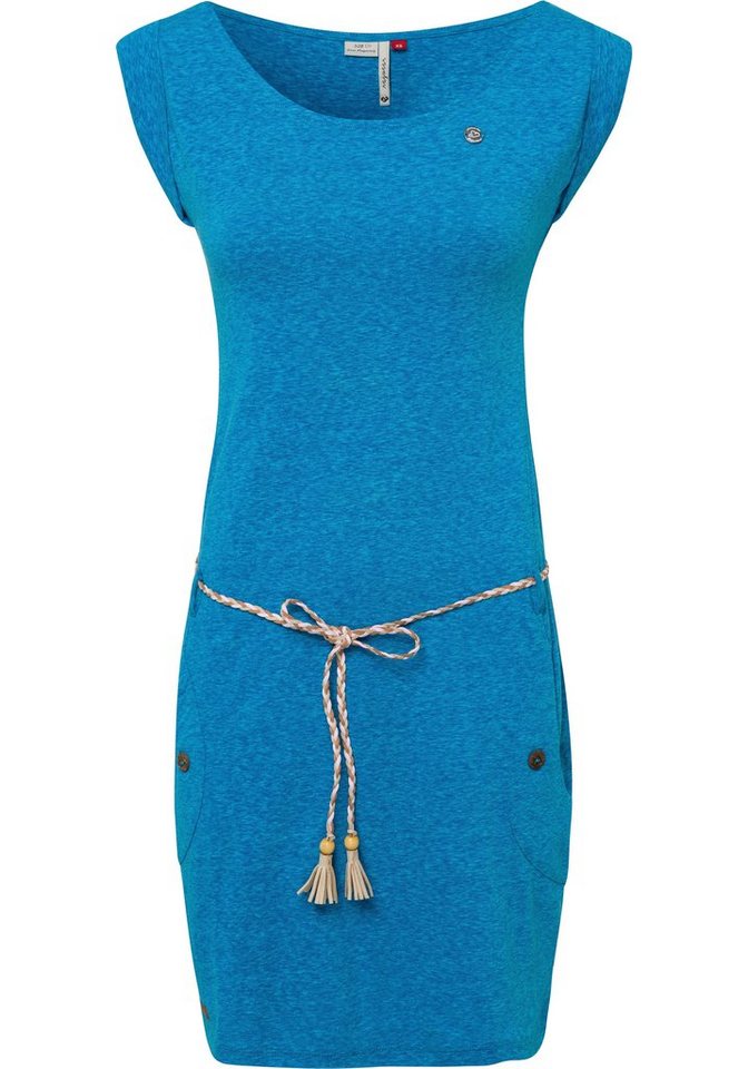 Ragwear Shirtkleid »TAG« (2-tlg., mit Bindegürtel) mit Melange-Optik in blau