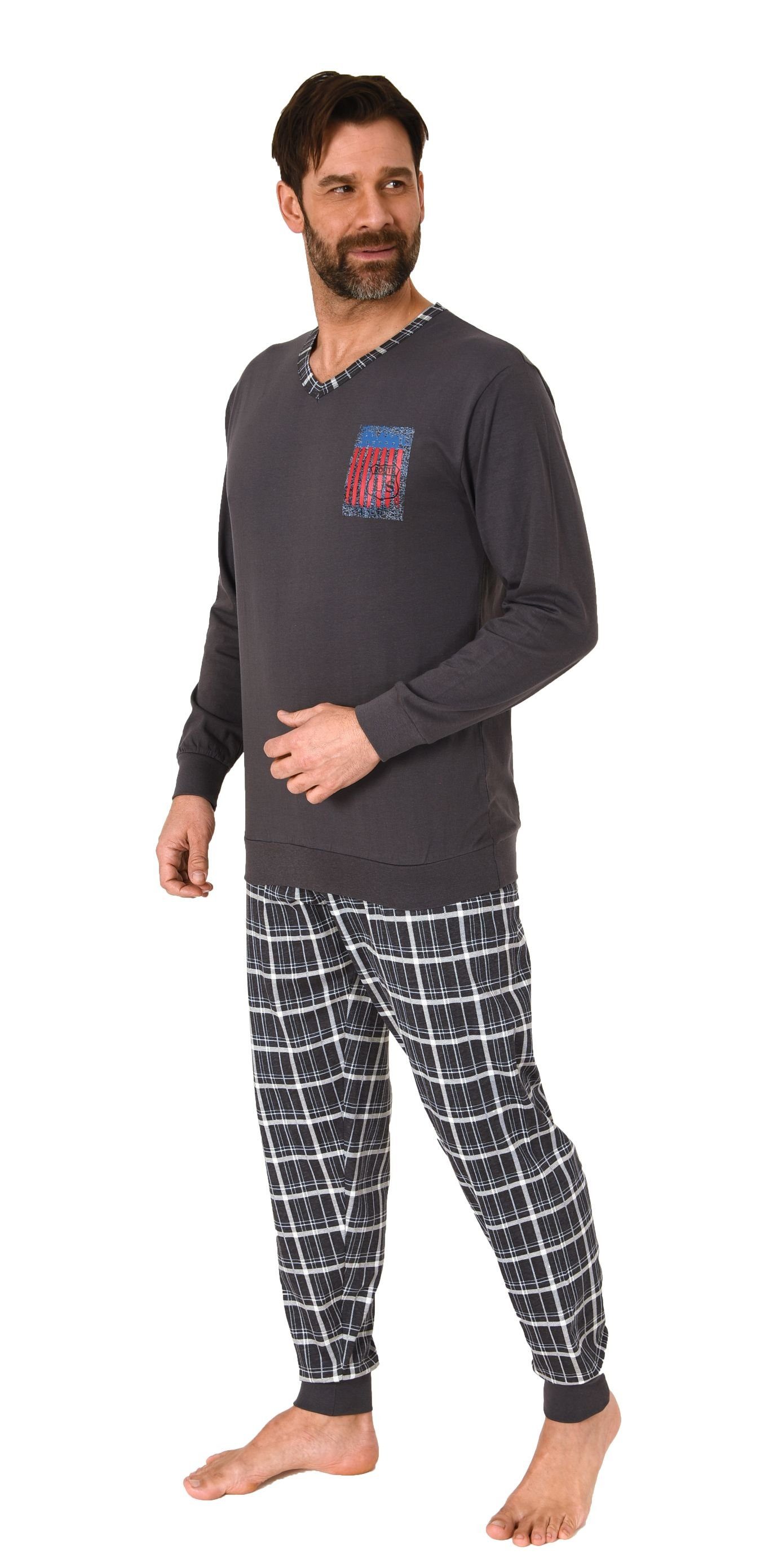 Normann Pyjama Herren langarm Schlafanzug mit günstig online kaufen