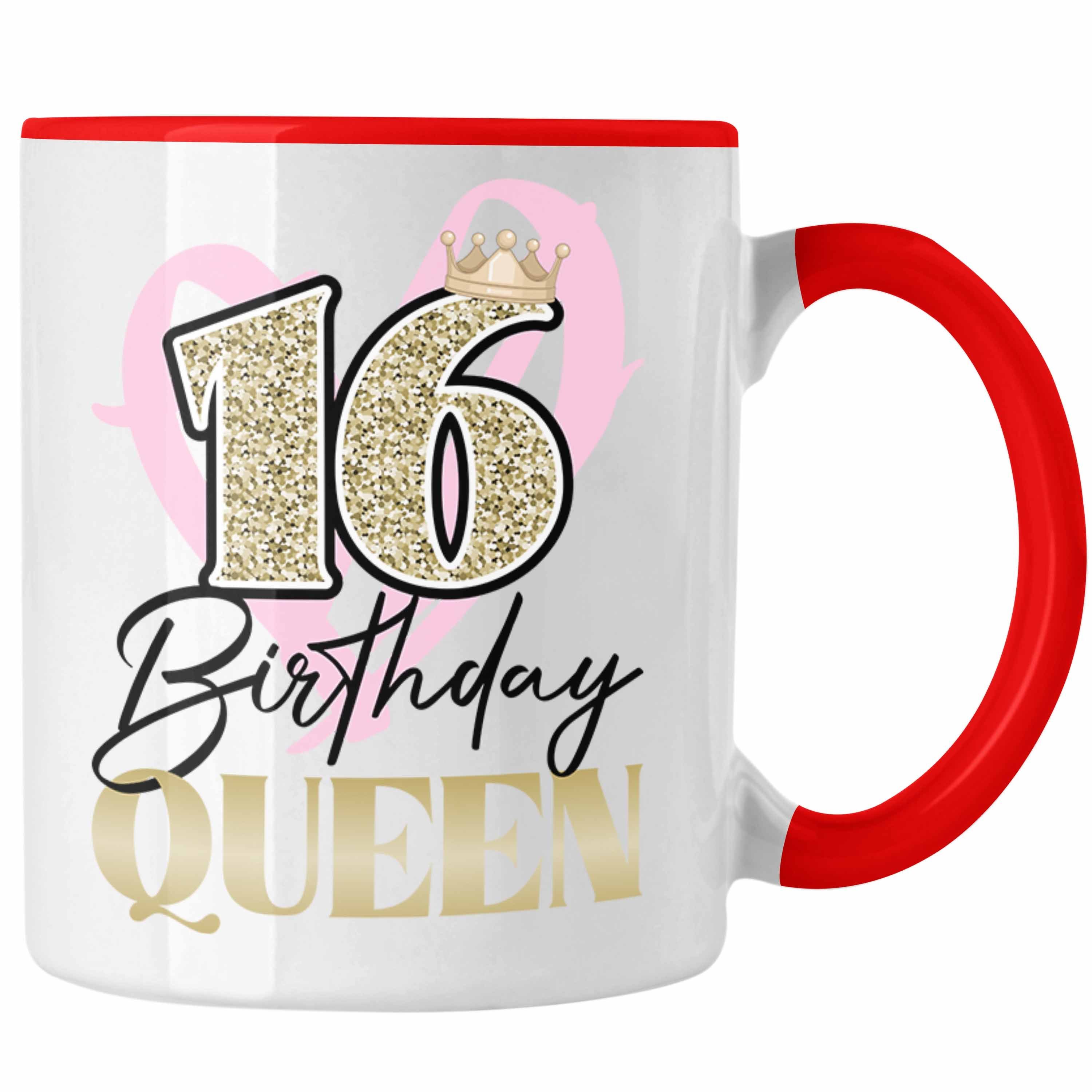 Trendation Rot Geschenk zum Geschenkidee 16. Spruch Geburtstag Kaffeetassen Mädchen Trendation 16er Tasse 16 16 - Geschenke Geschenkideen Tasse Lustig Tochter Bday