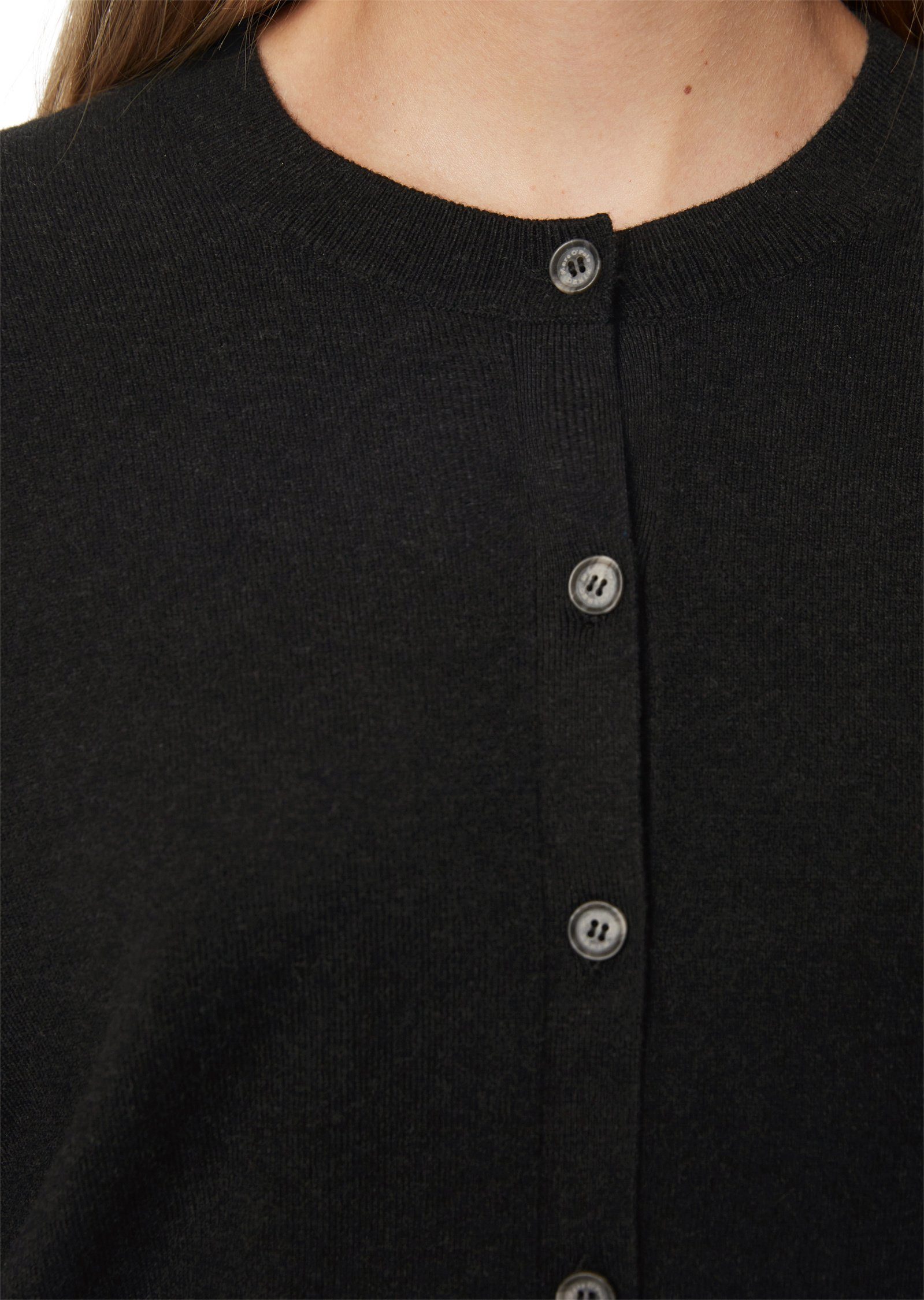 Stretch Soft O'Polo Cardigan Cotton Marc aus schwarz DENIM