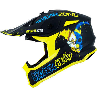 Broken Head Motorradhelm »Freakzone blau-gelb«, verrücktes Design, intensive Farben