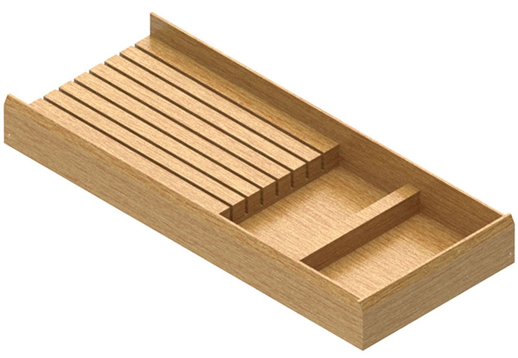 Besteckeinsatz Messerblock Holz, Messerhalter Schublade 20x47,2x5cm, Eiche natur
