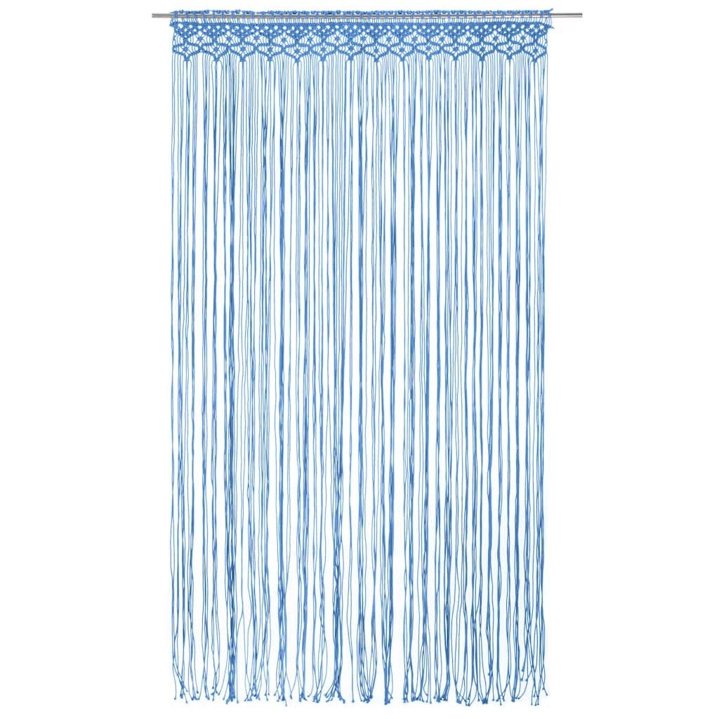 vidaXL Vorhang Makramee Vorhang Blau 140x240 cm Baumwolle (1 St)