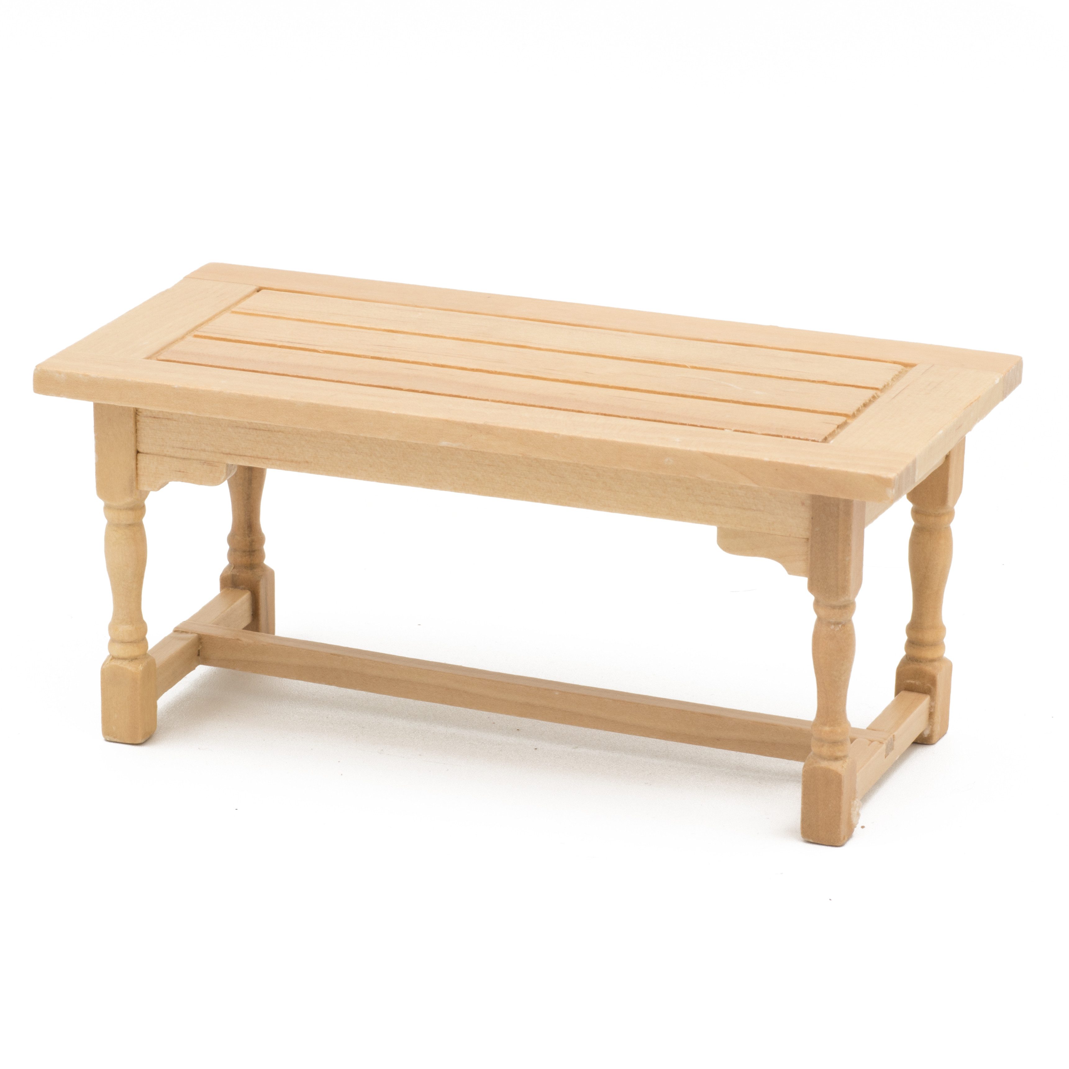 Streets Ahead Dollshouse Puppentisch Großer Tisch fürs Puppenhaus, helles Holz Maßstab 1:12