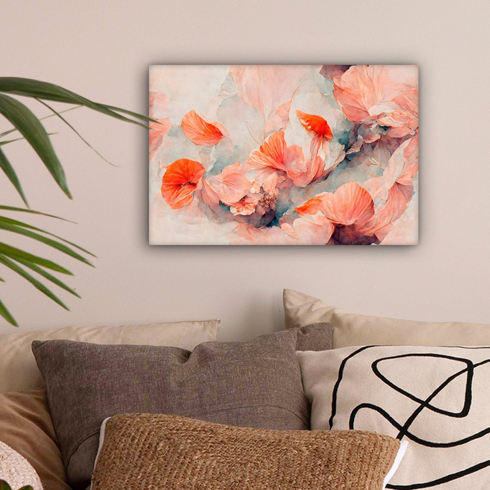 OneMillionCanvasses® Leinwandbild Blumen - Blätter - günstig online kaufen