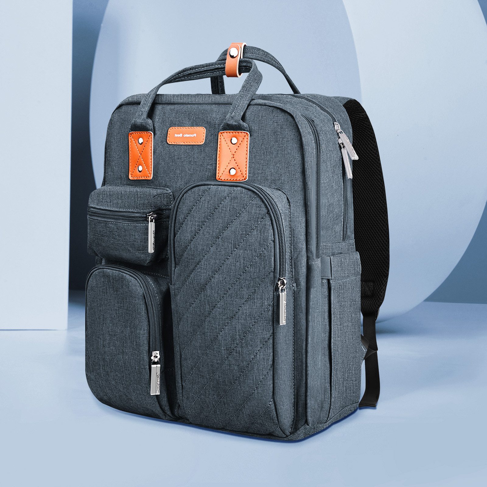 OKWISH Wickelrucksack Wickeltasche Rucksack Baby Multifunktions-Babytaschen Wärmeisolierte (Windeln Babyflasche Milchfläsche Rucksack Tasche mit Flaschenhalter, Multifunktional, Babytasche, für Mama und Papa unterwegs, mit Laptopfach), mit tragbarer mobiler Wickelauflage Schnullerhalter Kinderwagengurte