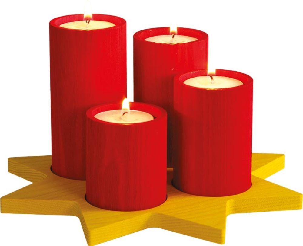 Richard Glaesser Adventskranz Stern mit 4 Stumpenkerzen für Teelicht, Handw günstig online kaufen
