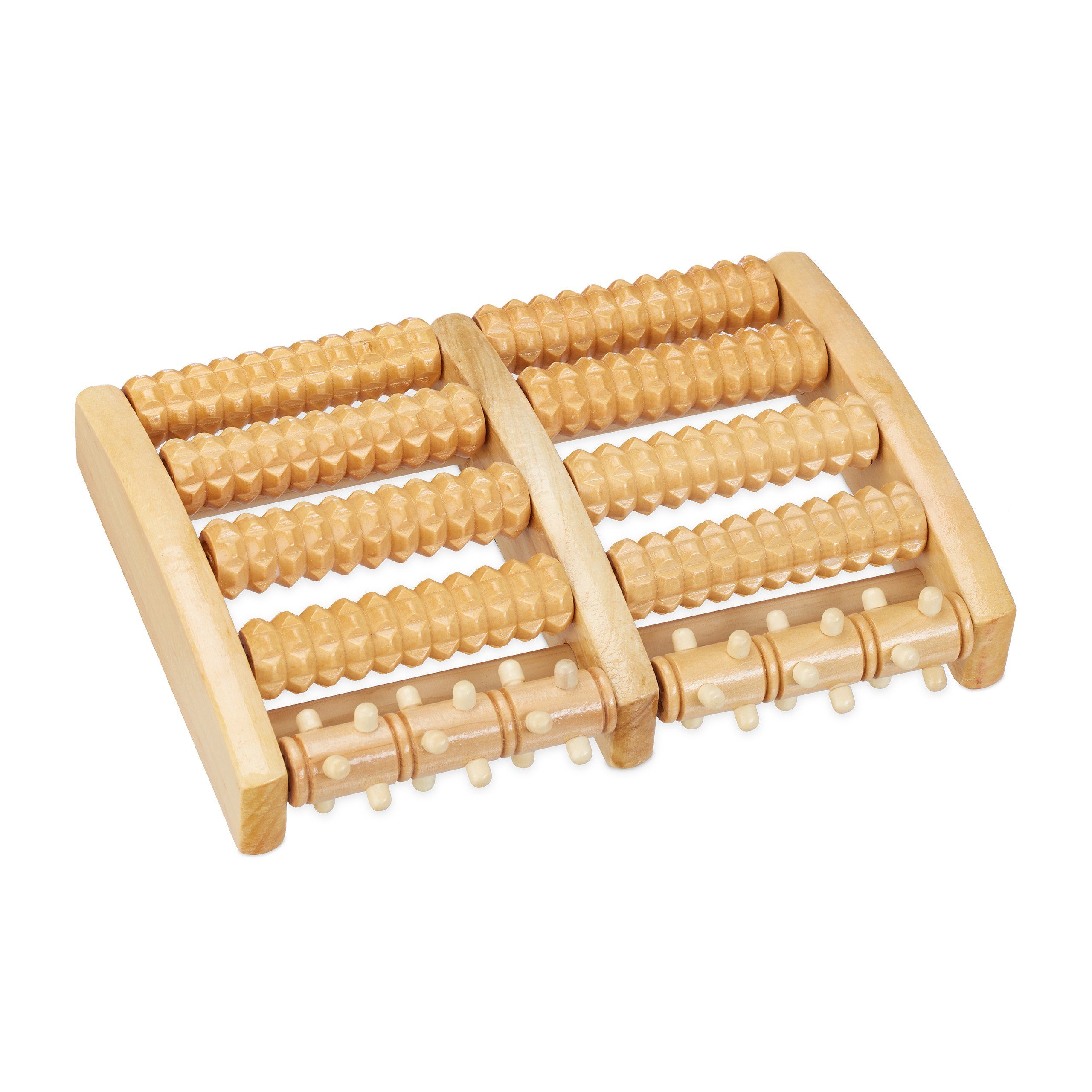 relaxdays Massagerolle Fußmassageroller Holz (1-tlg)