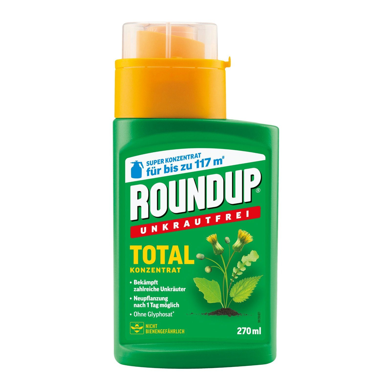 ROUNDUP Unkrautbekämpfungsmittel Unkrautfrei Total Konzentrat - 270 ml