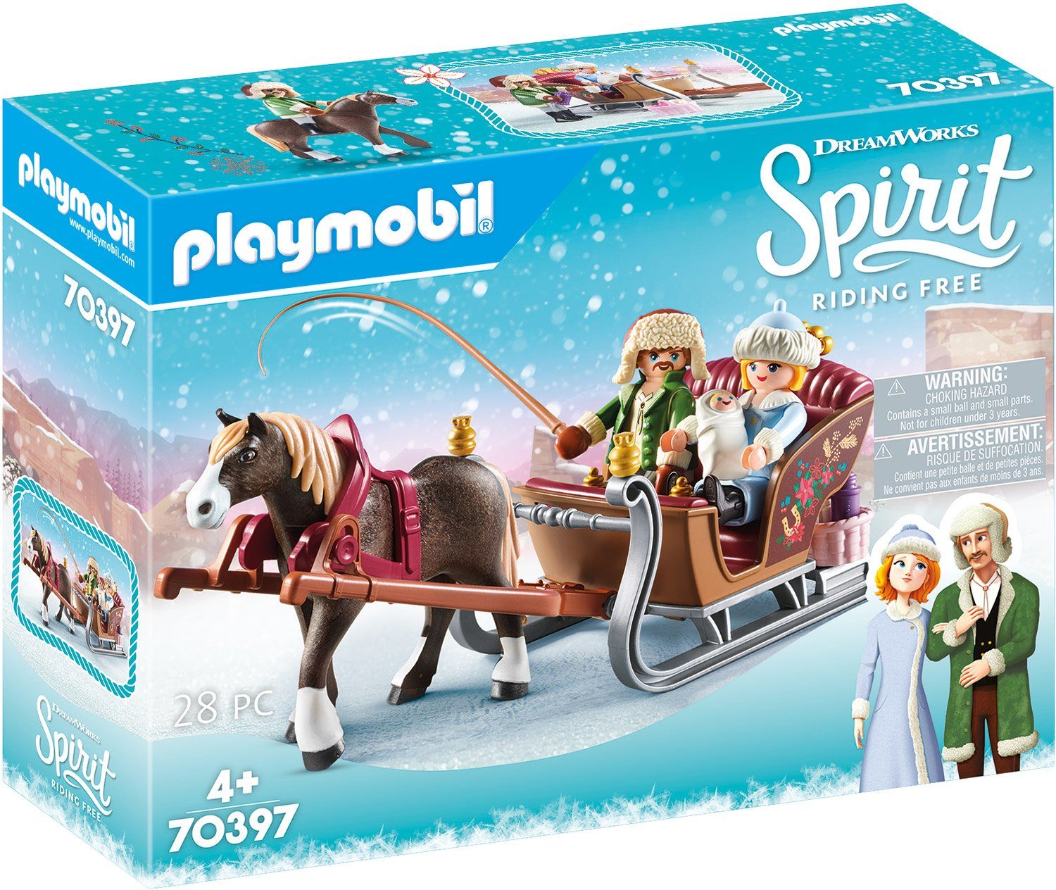 Image of Playmobil® Konstruktions-Spielset »Winterliche Schlittenfahrt (70397), Spirit Riding Free«, Made in Europe