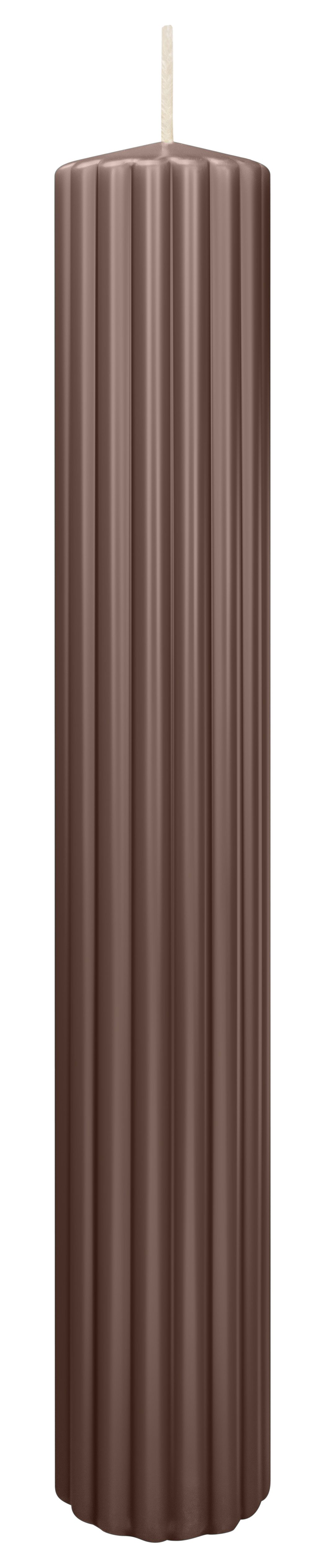 Wiedemann Kerzen Adventskerze Rillen Kerzen Taupe 300 x Ø 45 mm, 4 Stück