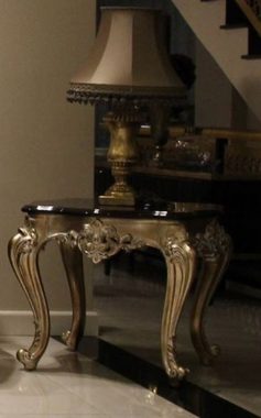 Casa Padrino Couchtisch Luxus Barock Set Grau / Dunkelbraun / Gold - 2 Sofas & 2 Sessel & 1 Couchtisch & 2 Beistelltische - Möbel im Barockstil - Edel & Prunkvoll