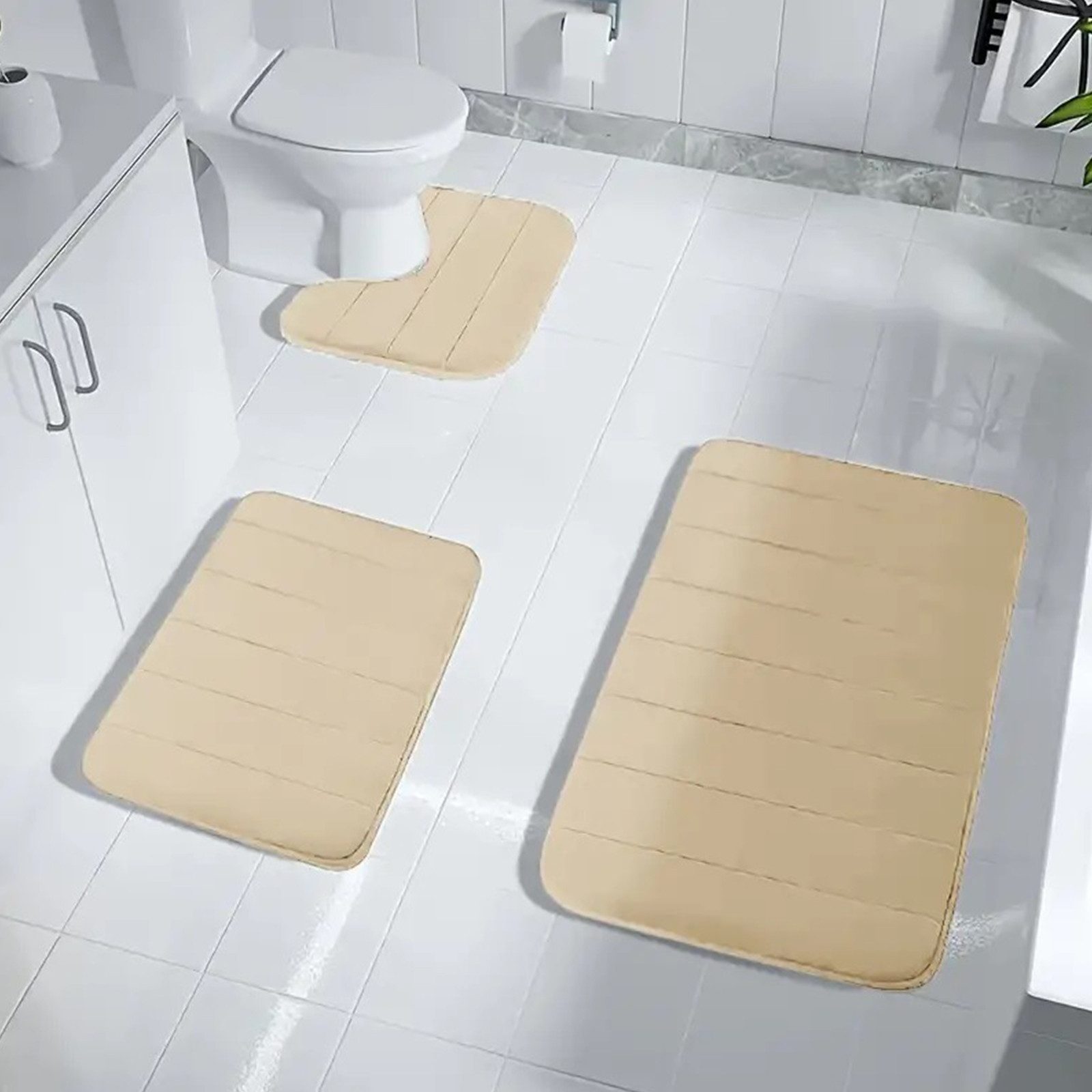 OKWISH Badematte 3er Badematten Set Badvorleger günstig online kaufen