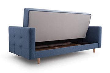 MOEBLO Polstergarnitur SCARLETT 3+1, (Klappsofa Bettfunktion Couch Wohnzimmer, Polstergarnituren Sofa mit Sessel Schlafsofa Kippsofa), mit Schlaffunktion und Bettkasten