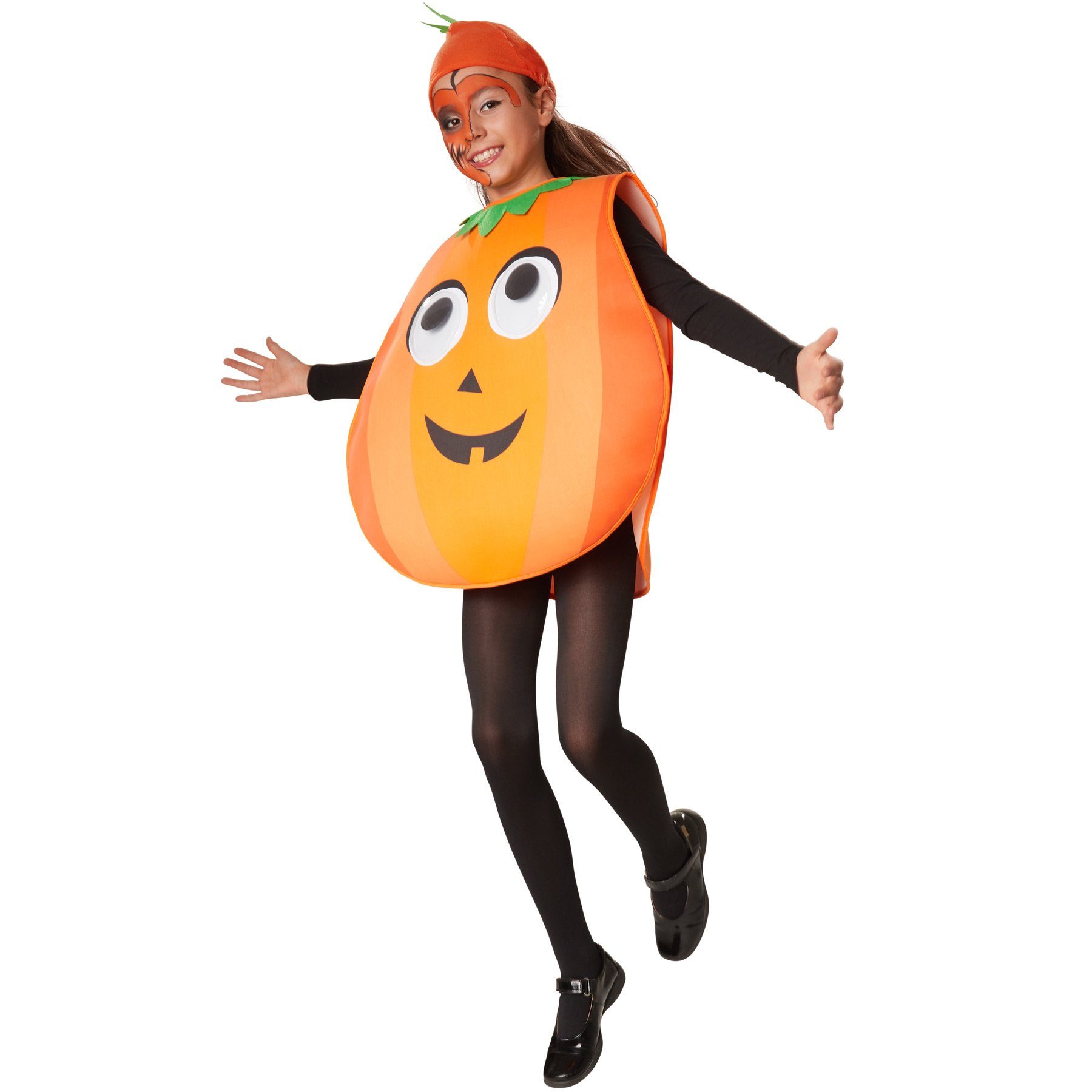 dressforfun Lebensmittel-Kostüm Kinderkostüm Cartoon Kürbis, Poncho in verschiedenen Orangetönen