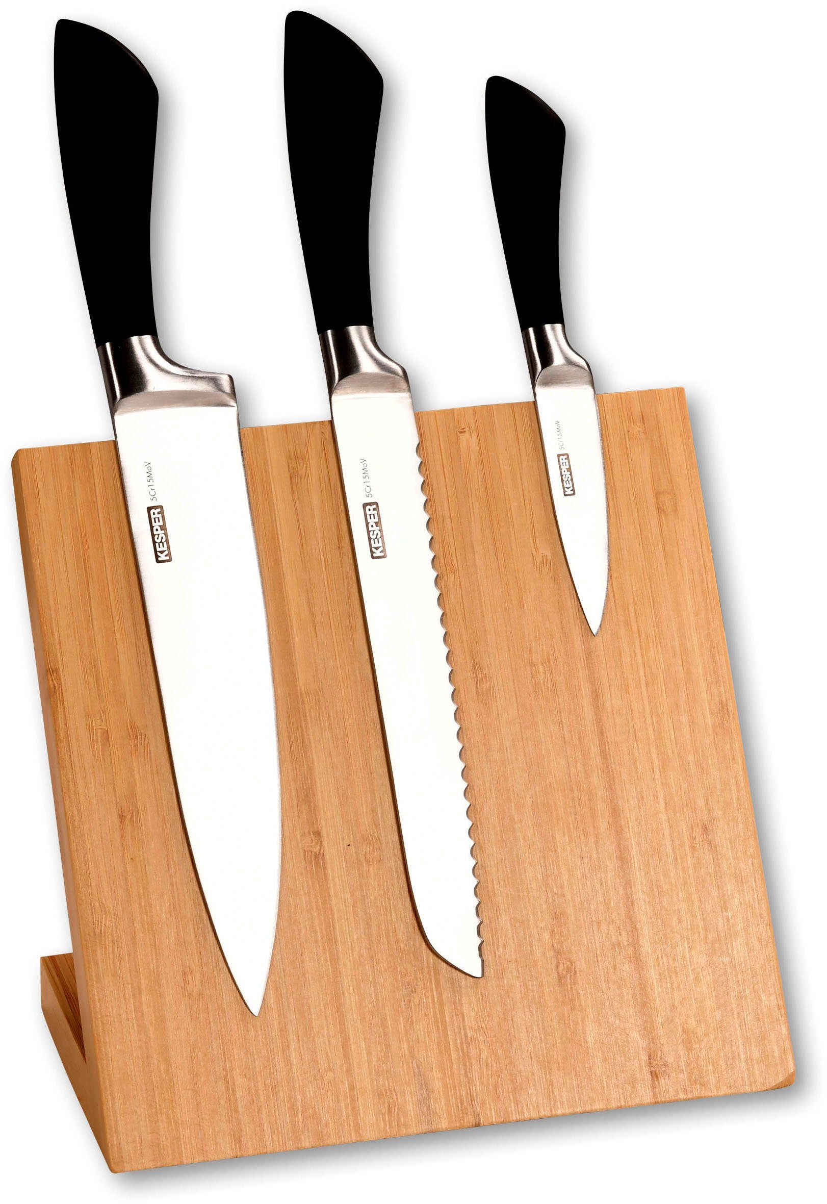 KESPER for kitchen & home Messerblock (1tlg), magnetisch, mit Halterung für  Messer, Lieferung ohne Messer, Messerblock, gefertigt aus  FSC-zertifiziertem Bambus, Lieferung ohne Messer | Messersets