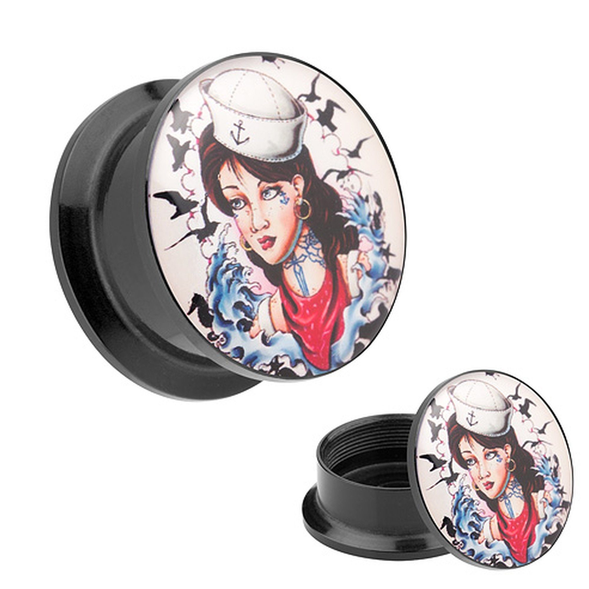 Taffstyle Plug Piercing Rockabilly Tattoo Matrosen günstig online kaufen