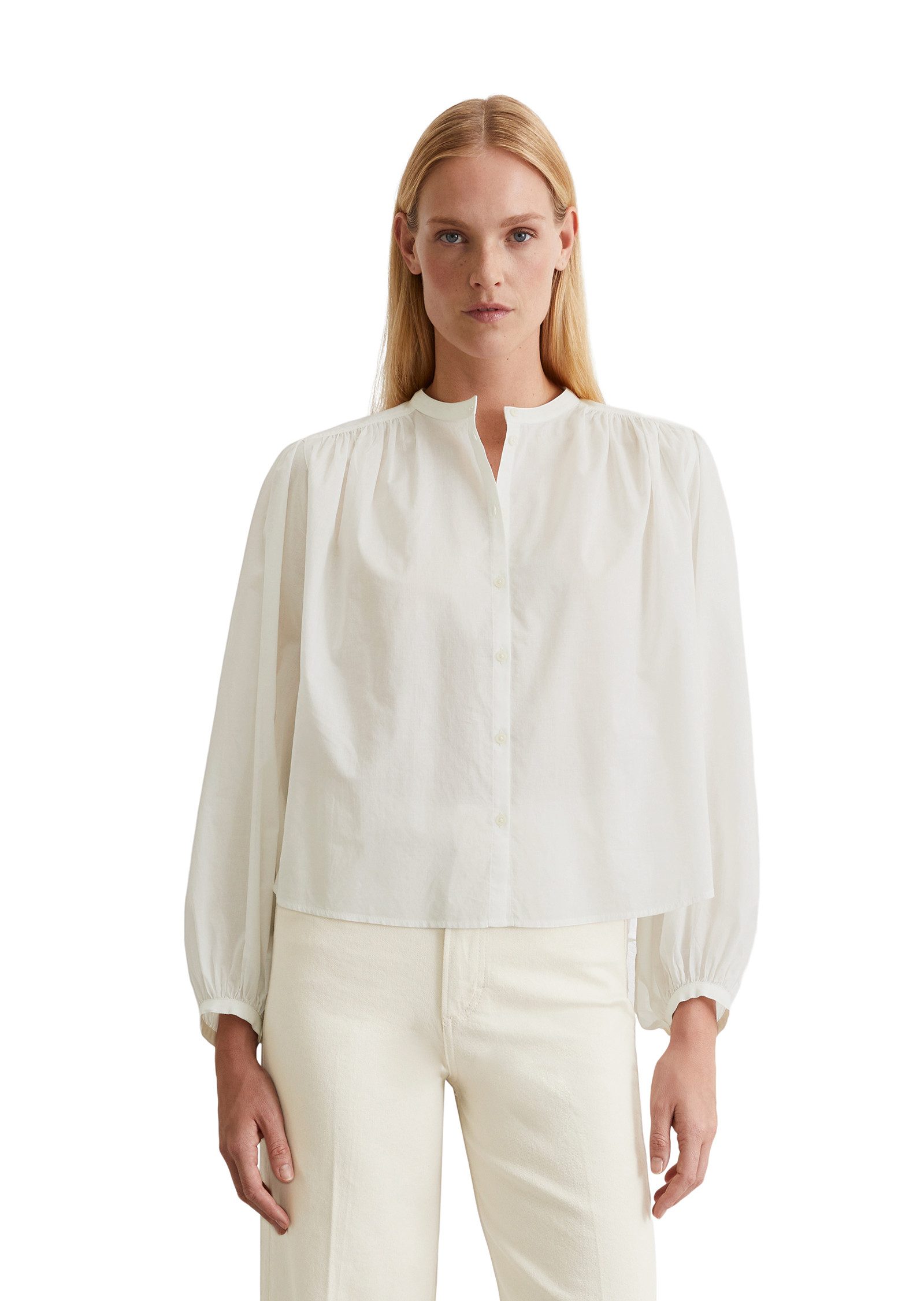 Marc O'Polo Langarmbluse Raffdetails, Stehkragen, weit geschnitten günstig online kaufen