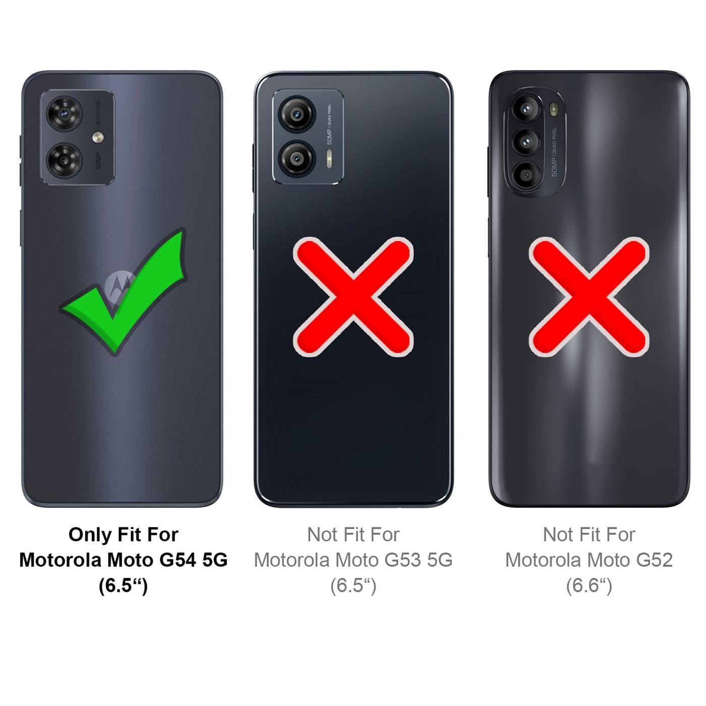 CoolGadget Handyhülle Carbon Handy Hülle für Motorola Moto G54 5G 6,5 Zoll, robuste Telefonhülle Case Schutzhülle für Motorola G54 5G Hülle