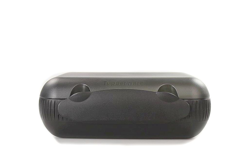 TUPPERWARE Lunchbox Lunch-Box schwarz limette mit Trennung + SPÜLTUCH, Snackbox