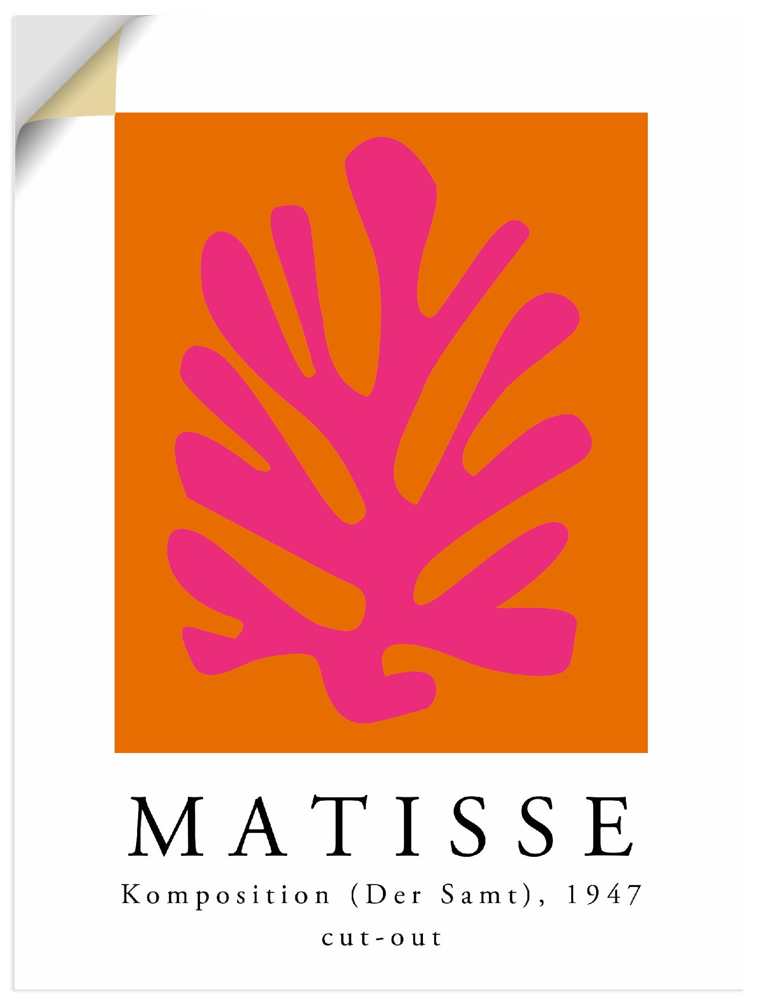 Artland Wandbild Matisse Komposition - cut-out pink, Muster (1 St), als Alubild, Leinwandbild, Poster, Wandaufkleber in verschied. Größen