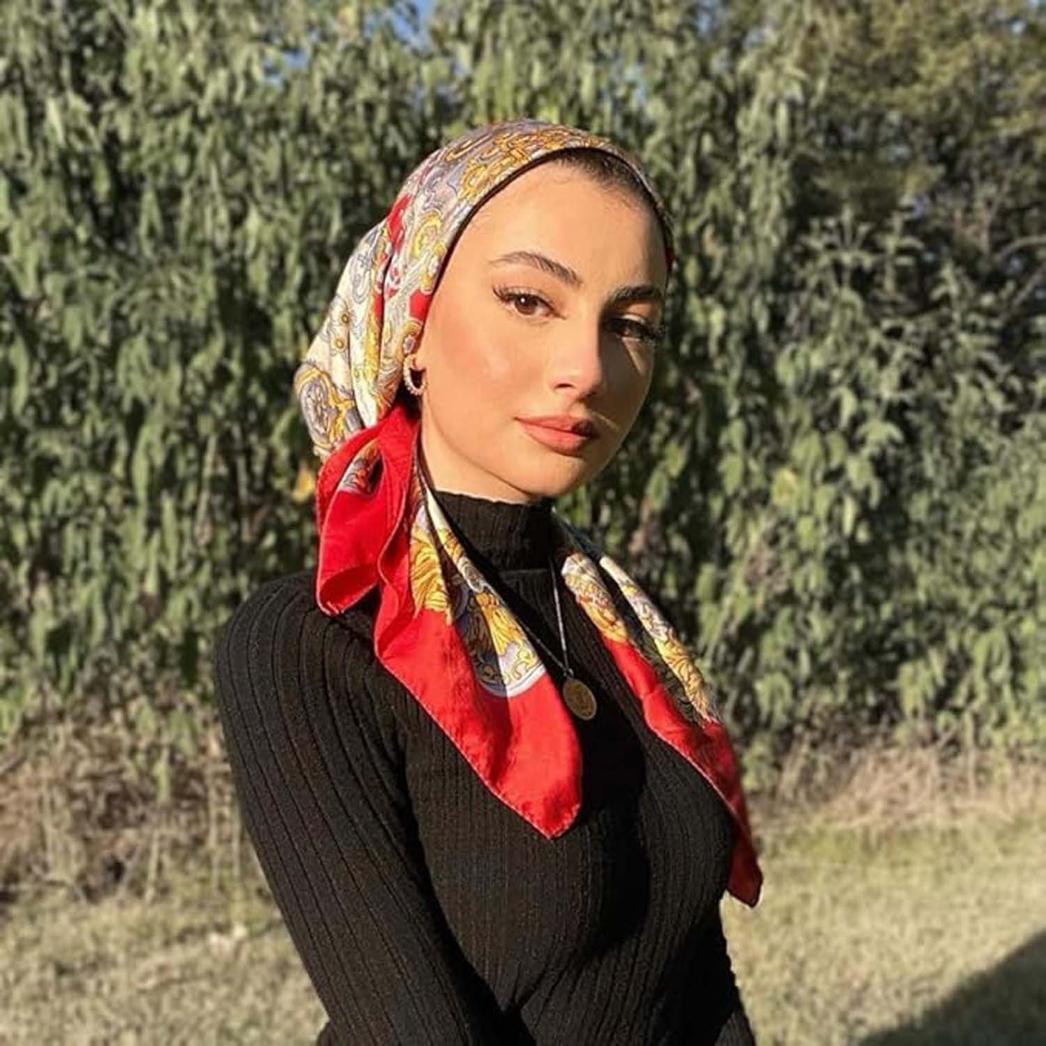 Zaewry Halstuch 90x90cm Kopftuch Bandanas Haartuch für Damen
