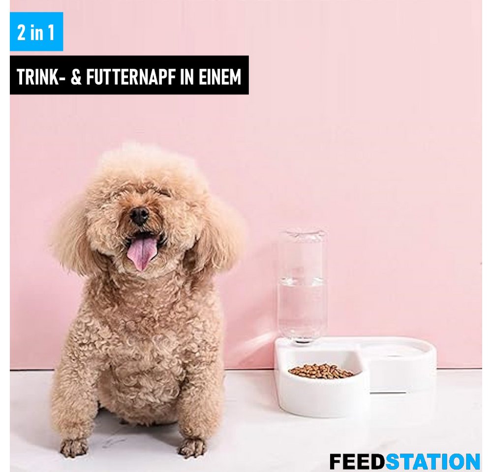 Thumbnail - MAVURA Futterstation FEEDSTATION Set Futternapf Fressnapf Futterautomat Futterspender, Tränke für Katzen Hunden mit Trin...