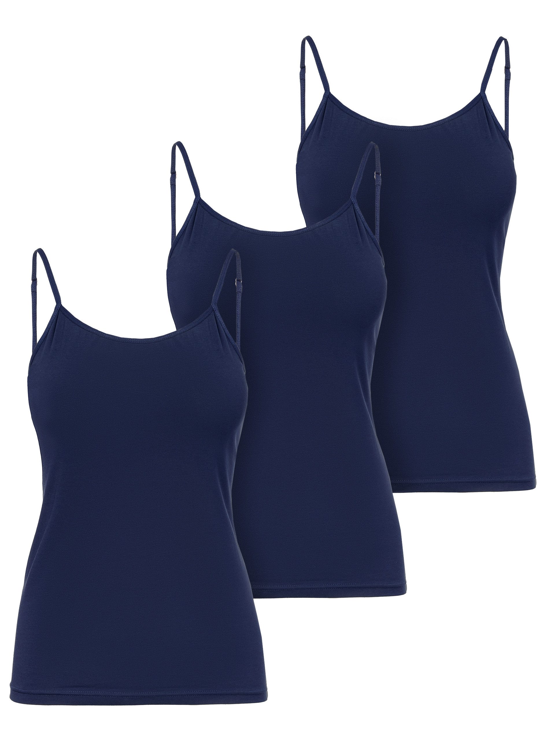 Ladeheid Unterhemd Trägertop Damen Spaghetti Top Set 3 Stück LA40-263 (Set, günstig online kaufen