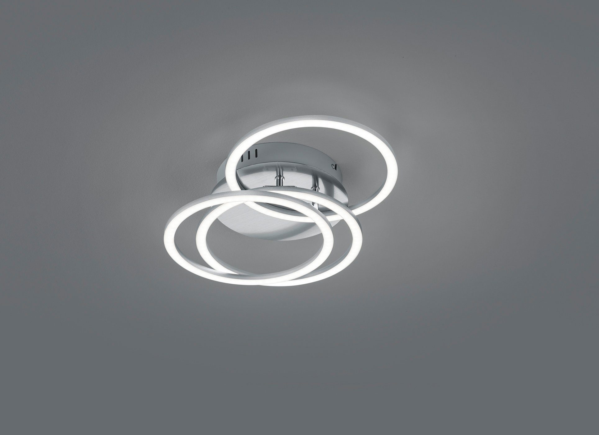 Ringen Nachtlichtfunktion, mit integriert, LED inkl. TRIO Nickel LED Circle, Deckenlampe - Fernbedienung / schwenkbaren Leuchten Memoryfunktion, fest kaltweiß, Deckenleuchte matt warmweiß