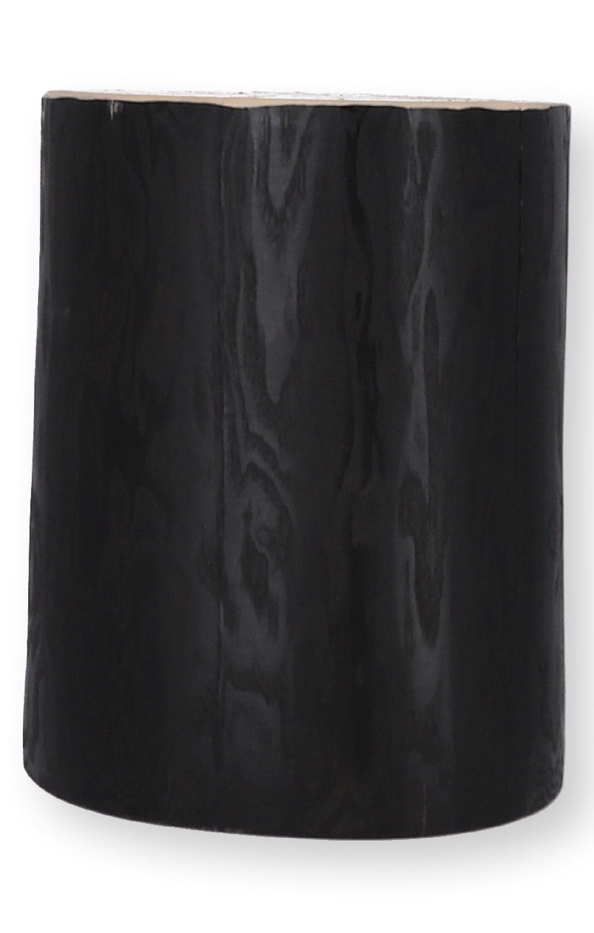 jankurtz Beistelltisch Block rund, Kernesche massiv, Schwarz, H 38 cm