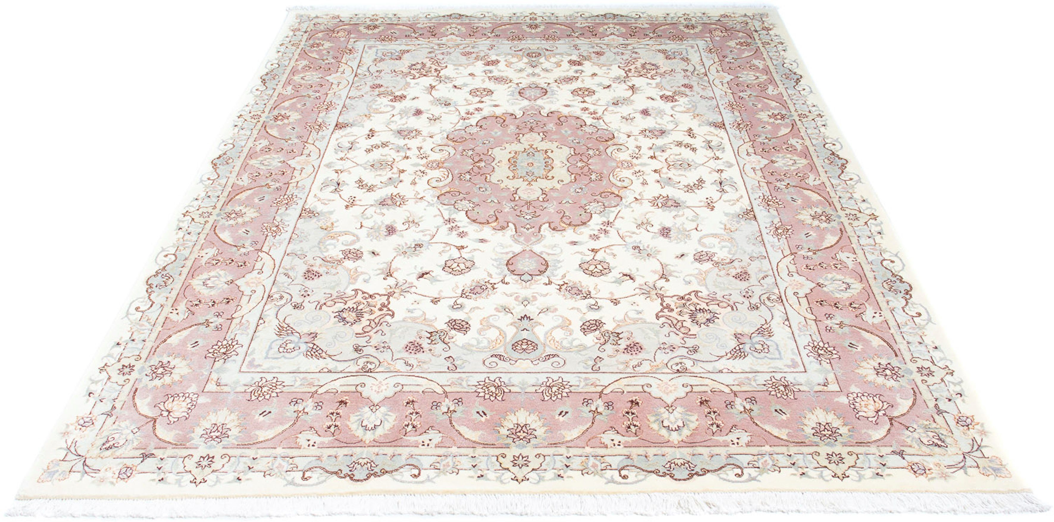 Orientteppich Perser - Täbriz - Royal - 230 x 168 cm - beige, morgenland, rechteckig, Höhe: 7 mm, Wohnzimmer, Handgeknüpft, Einzelstück mit Zertifikat