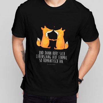 Mr. & Mrs. Panda T-Shirt Füchse Liebe - Schwarz - Geschenk, Verlobte, Ehe, Männer, Paar, Liebe (1-tlg)