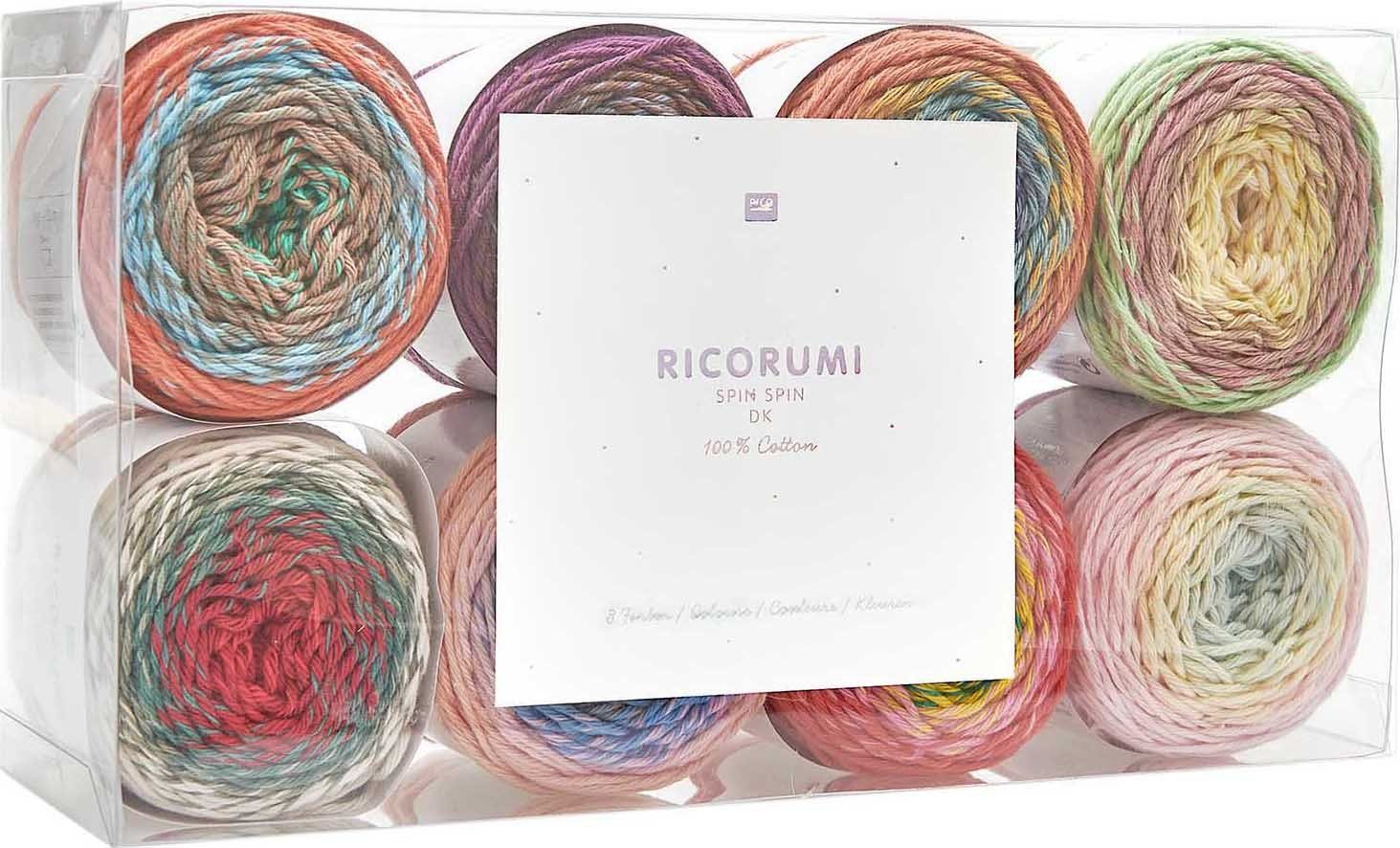 Rico Design Ricorumi-Set Spin Spin Häkelwolle, 8er-Set