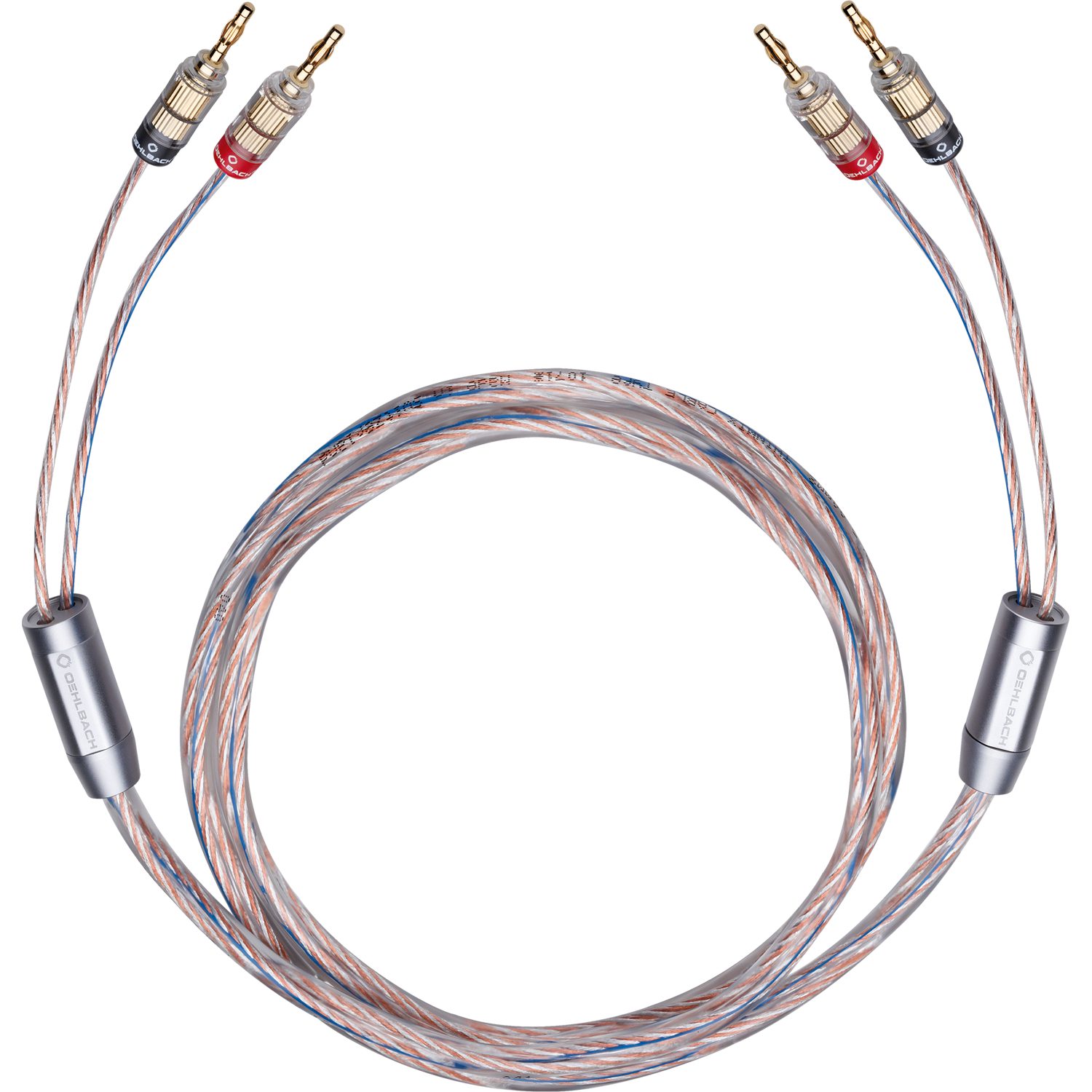 OEHLBACH Twin Mix One B Hochwertiges Lautsprecherkabel Set 2x 3,0 mm², 1 Paar Audio-Kabel, 2 x Bananen Stecker, 2 x Bananen Stecker (200 cm), Hochwertiges Kupfer, Flexibel
