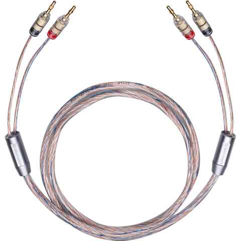 Oehlbach Twin Mix One B Hochwertiges Lautsprecherkabel Set 2x 3,0 mm², 1 Paar Audio-Kabel, 2 x Bananen Stecker, 2 x Bananen Stecker (200 cm)