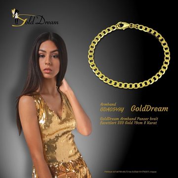 GoldDream Goldarmband GoldDream 19cm Armband Panzer facettiert (Armband), Damen Armband (Panzer) ca. 19cm, 333 Gelbgold - 8 Karat, Farbe: gold